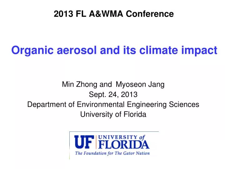organic aerosol and its climate impact