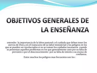 objetivos generales de la ense anza