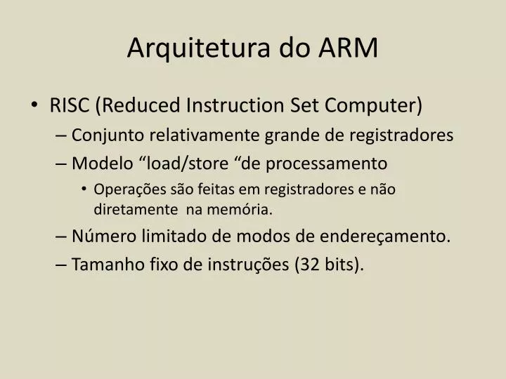 arquitetura do arm