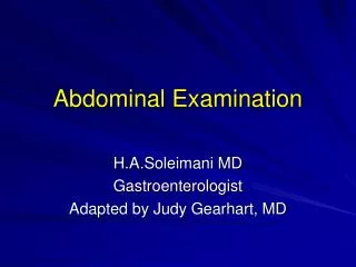Abdominal Examination
