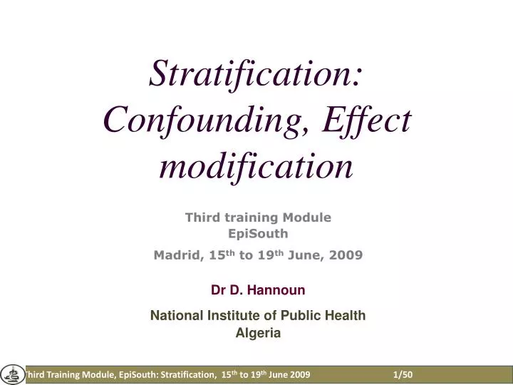 stratification confounding effect modification