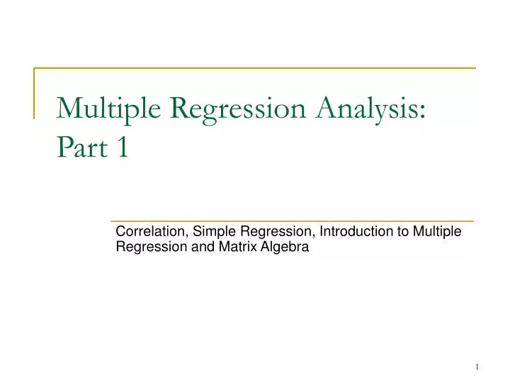 multiple regression analysis part 1