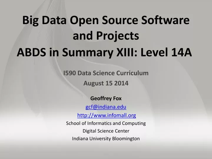 big data open source software and projects abds in summary xiii level 14a