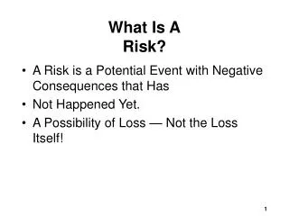 What Is A Risk?