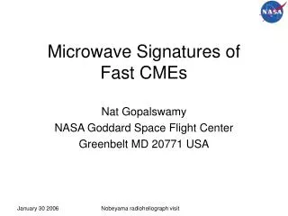 Microwave Signatures of Fast CMEs