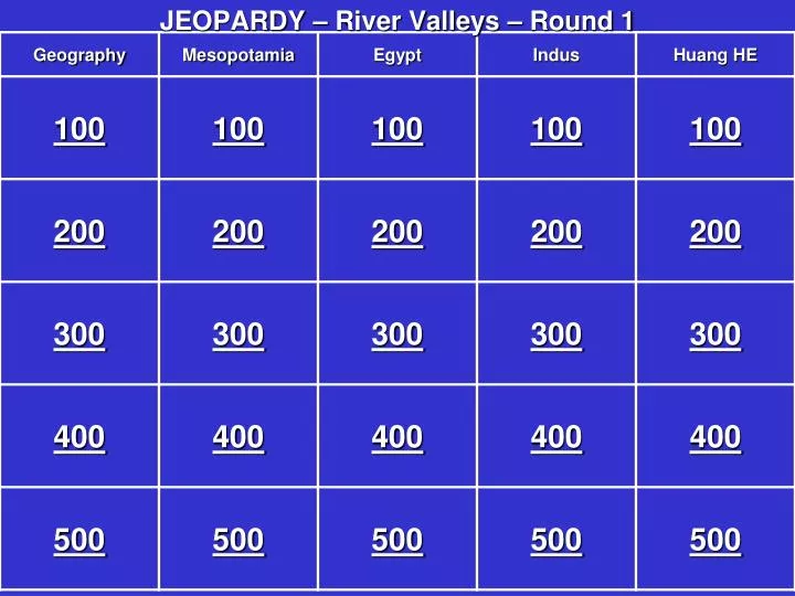jeopardy river valleys round 1