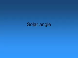 Solar angle