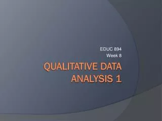 Qualitative Data analysis 1