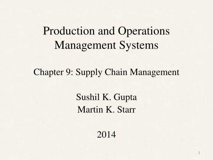 production and operations management systems