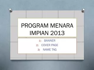 program menara impian 2013