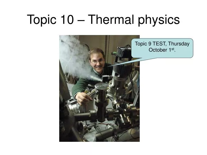 topic 10 thermal physics