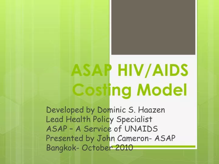 asap hiv aids costing model