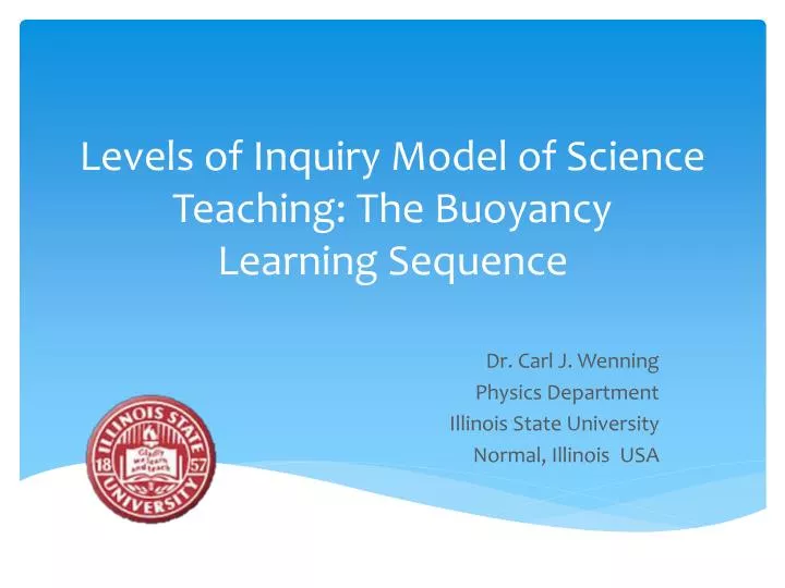 levels of inquiry model of science teaching the buoyancy learning sequence