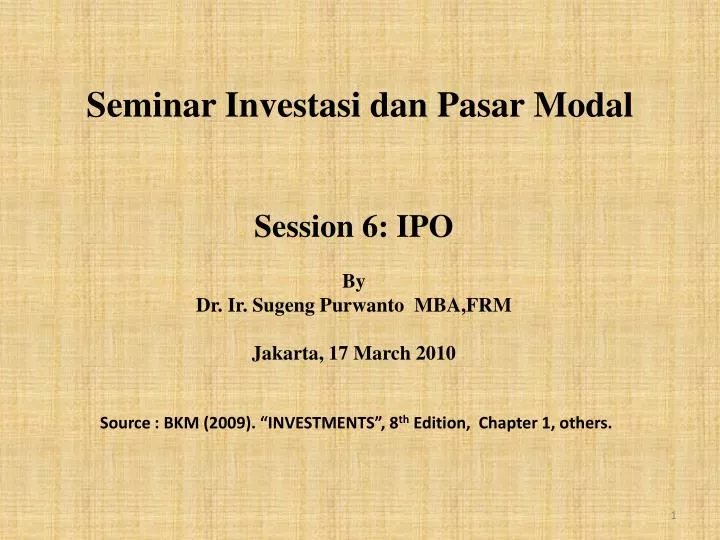seminar investasi dan pasar modal