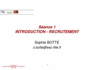s ance 1 introduction recrutement