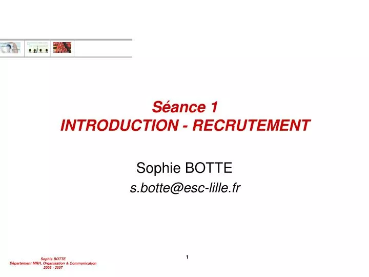 s ance 1 introduction recrutement