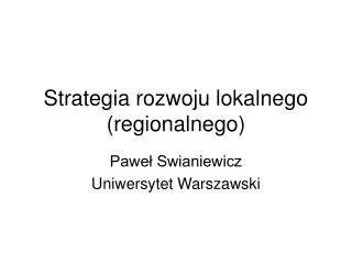 strategia rozwoju lokalnego regionalnego