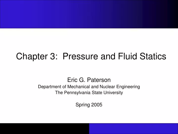 chapter 3 pressure and fluid statics