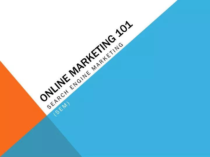 online marketing 101
