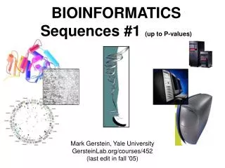 BIOINFORMATICS Sequences #1 (up to P-values)