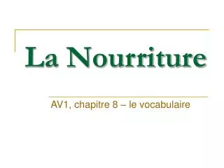 la nourriture