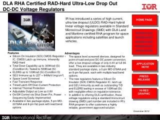 DLA RHA Certified RAD-Hard Ultra-Low Drop Out DC-DC Voltage Regulators