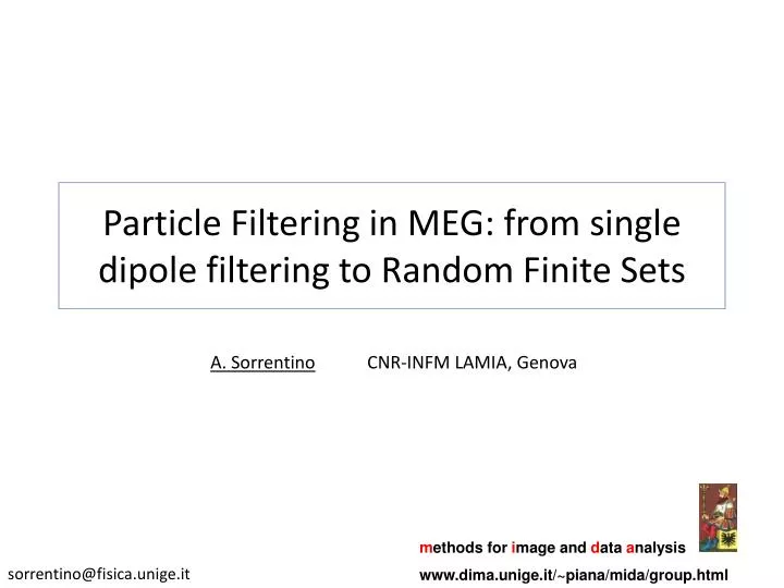 particle filtering in meg from single dipole filtering to random finite sets