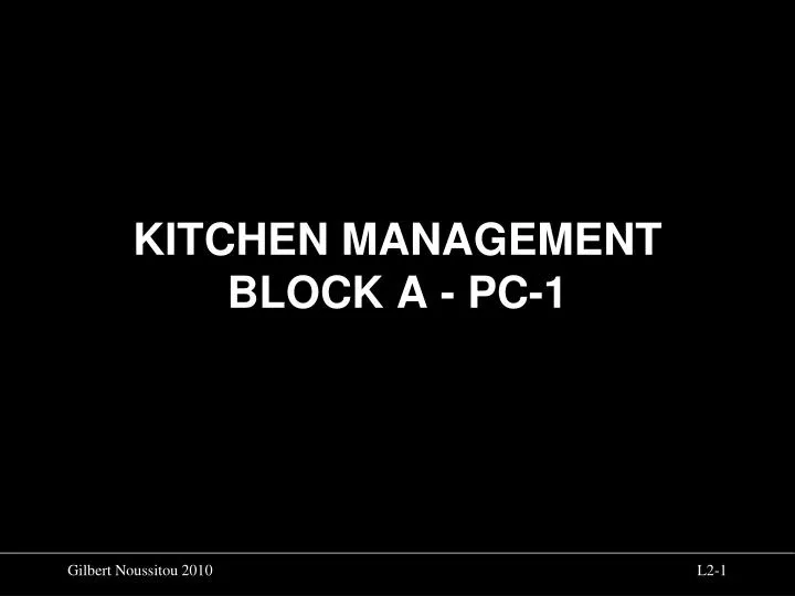 kitchen management block a pc 1
