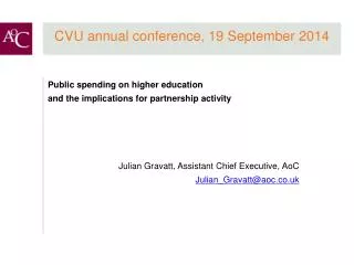 CVU annual conference, 19 September 2014