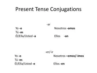 Present Tense Conjugations