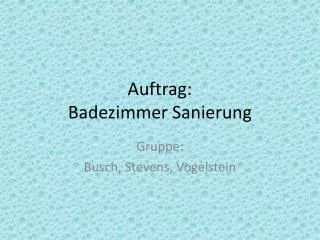 auftrag badezimmer sanierung