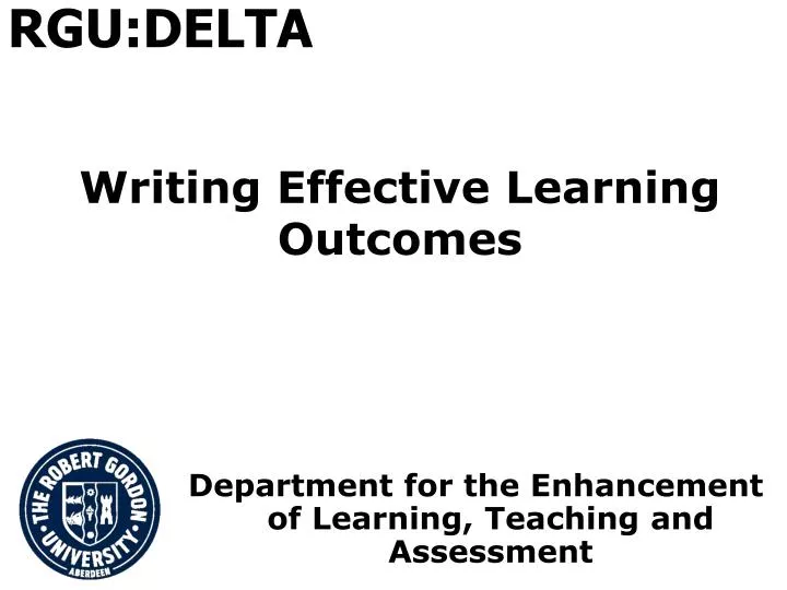 writing effective learning outcomes