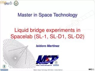 Liquid bridge experiments in Spacelab (SL-1, SL-D1, SL-D2)