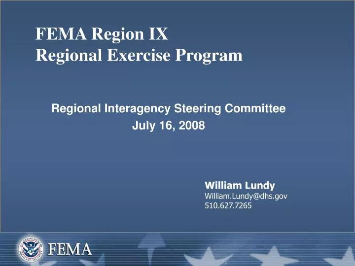 fema region ix regional exercise program