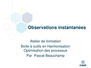 observations instantan es