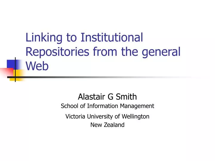 linking to institutional repositories from the general web