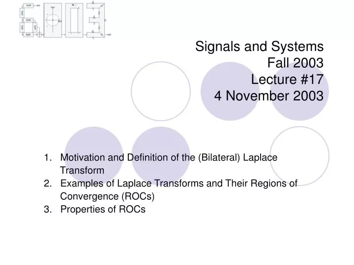 signals and systems fall 2003 lecture 17 4 november 2003