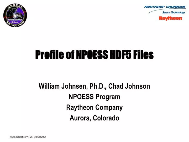 profile of npoess hdf5 files