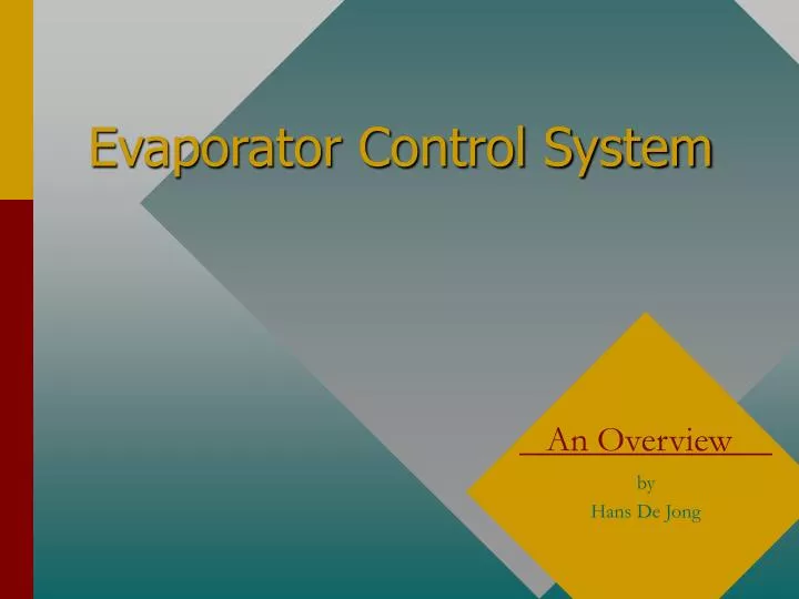 evaporator control system