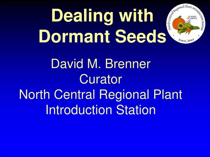 david m brenner curator north central regional plant introduction station