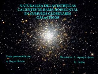 NATURALEZA DE LAS ESTRELLAS CALIENTES DE RAMA HORIZONTAL EN CÚMULOS GLOBULARES GALÁCTICOS