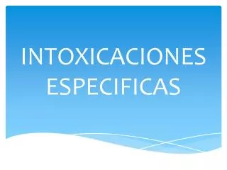 intoxicaciones especificas