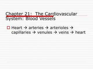 chapter 21 the cardiovascular system blood vessels