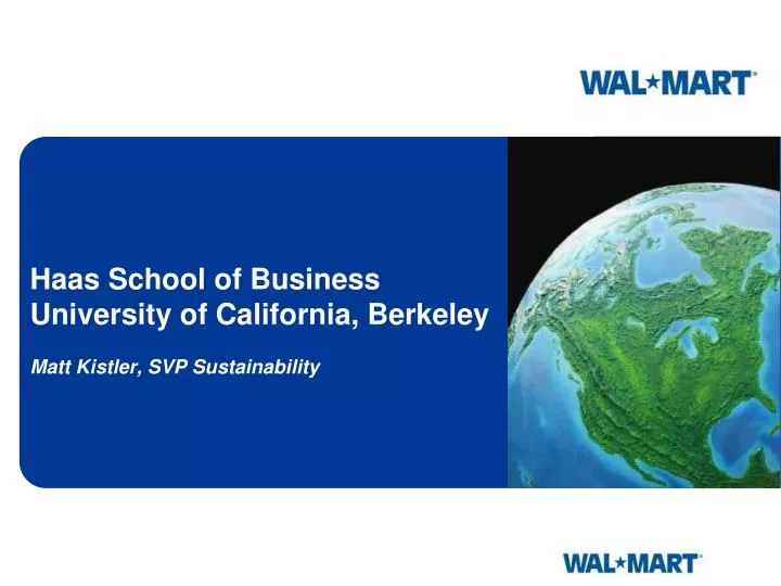 haas school of business university of california berkeley matt kistler svp sustainability