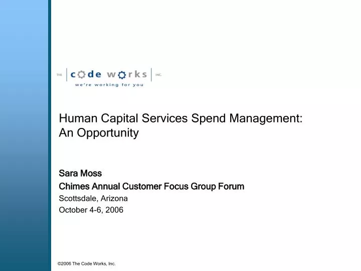 human capital services spend management an opportunity