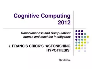 Cognitive Computing 2012