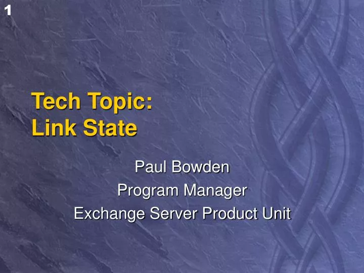 tech topic link state