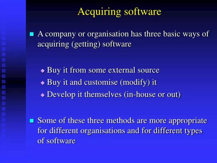 acquiring software