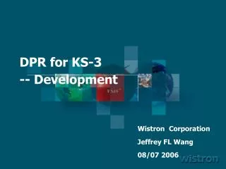 DPR for KS-3 -- Development