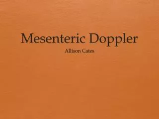 Mesenteric Doppler